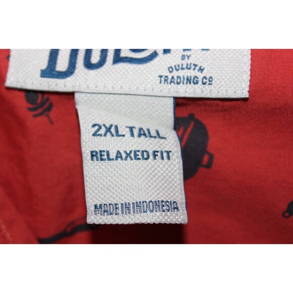 Duluth Trading Co Untucked Grill BBQ Barbecue Shirt Men's Relaxed Fit 2XL Tall - Picture 11 of 13